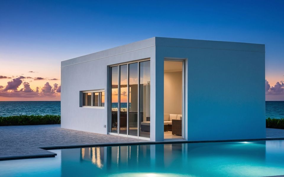 Casita ADU beside an infinity pool facing the ocean